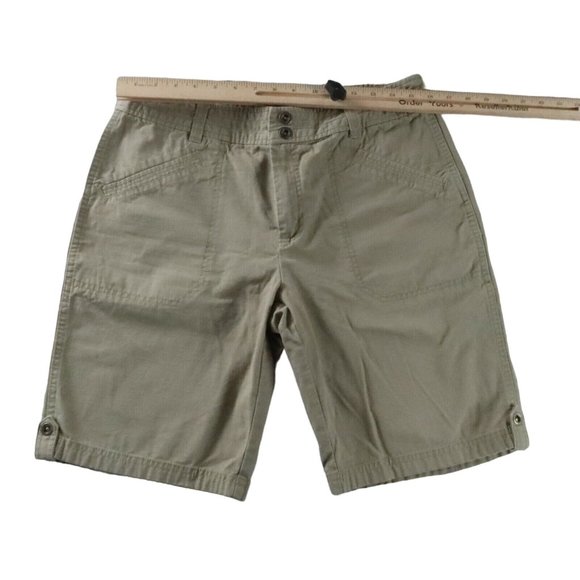 GANDER MTN. Shorts Women's Size 10 Snap Zip Closure Slash Pockets Green - Picture 3 of 11